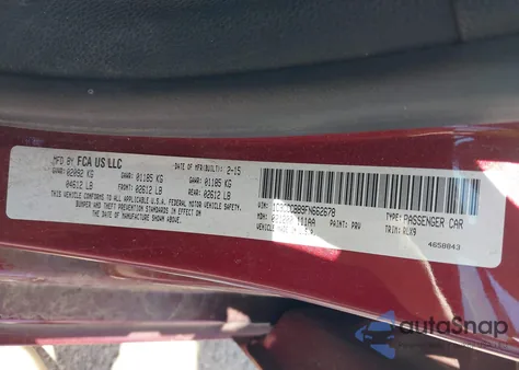 2015 Chrysler 200 S из США, поврежденный, VIN 1C3CCCBB9FN662678